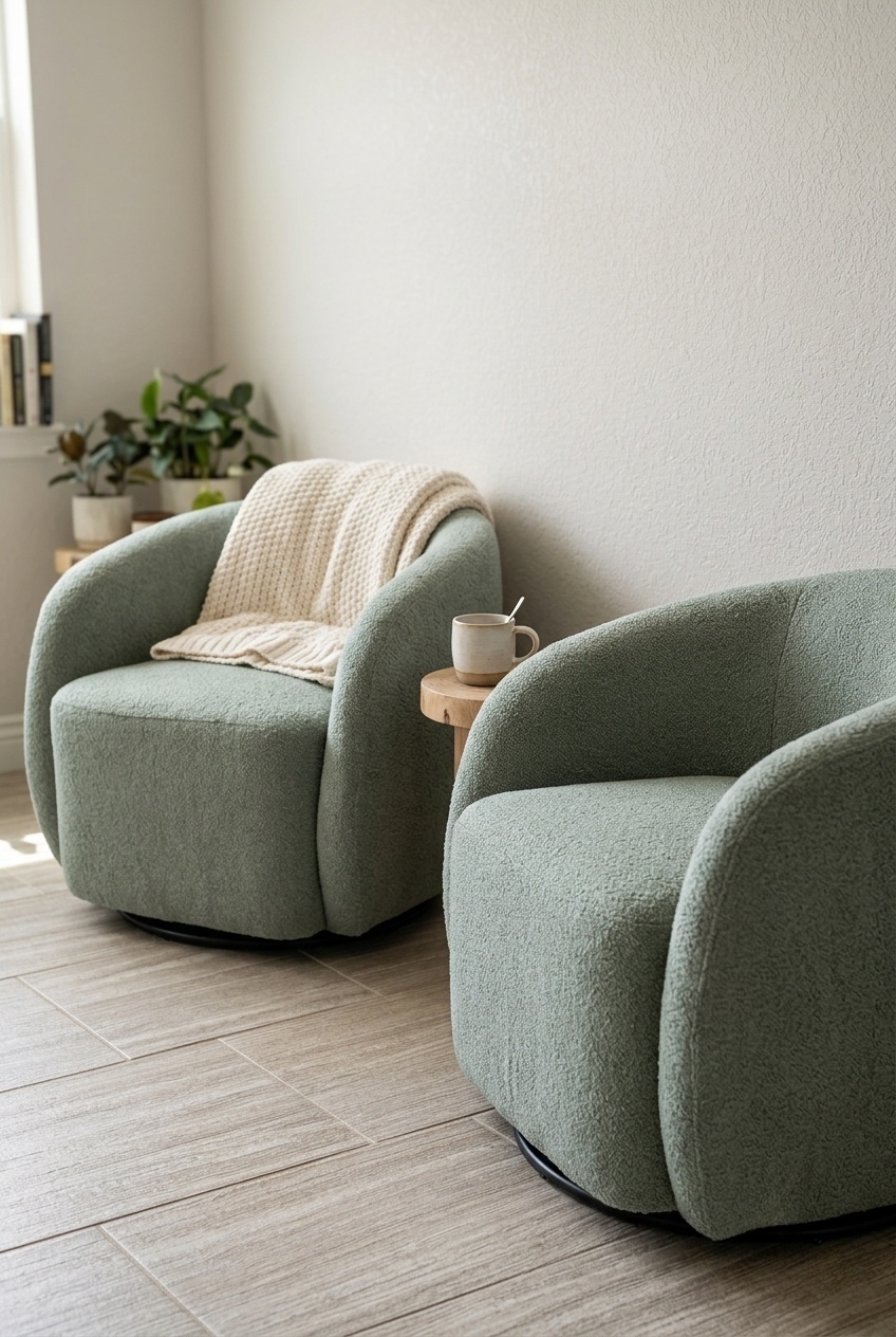 How to Style the Upholstered Swivel Armchair For Living Room: Design Tips & Palette Ideas