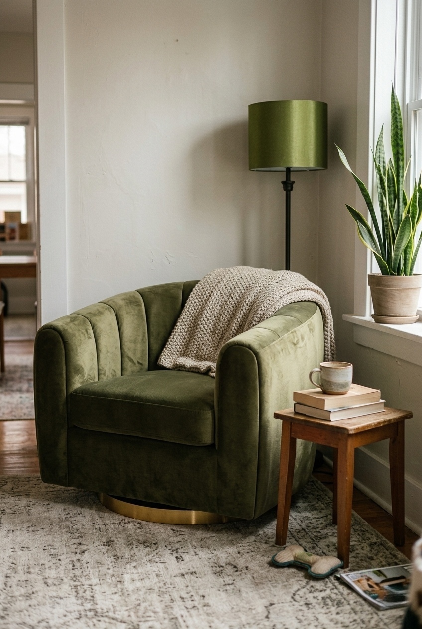 How to Style the Tufted Velvet Swivel Barrel Chair: Design Tips & Palette Ideas