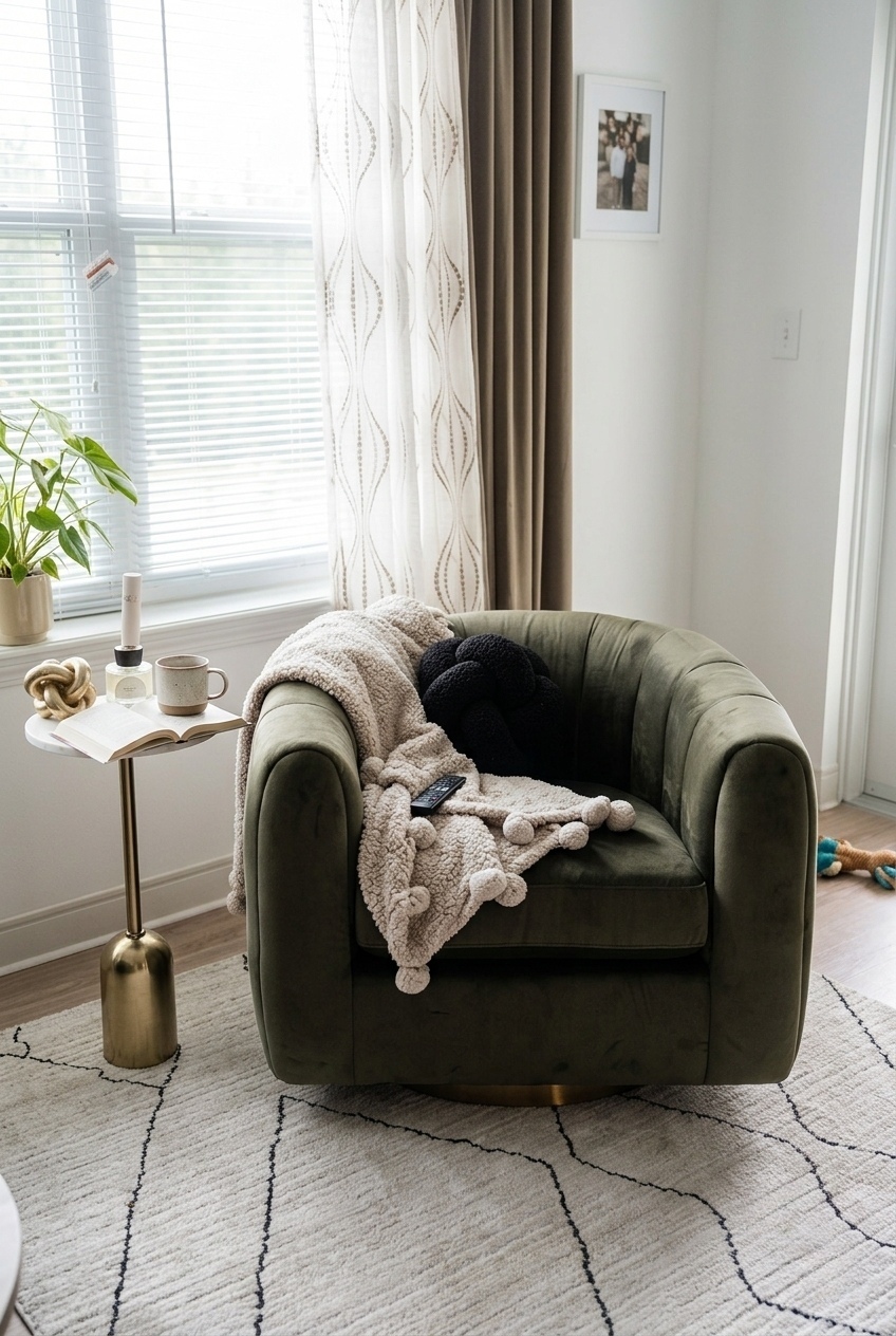 How to Style the Tufted Velvet Swivel Barrel Chair: Design Tips & Palette Ideas