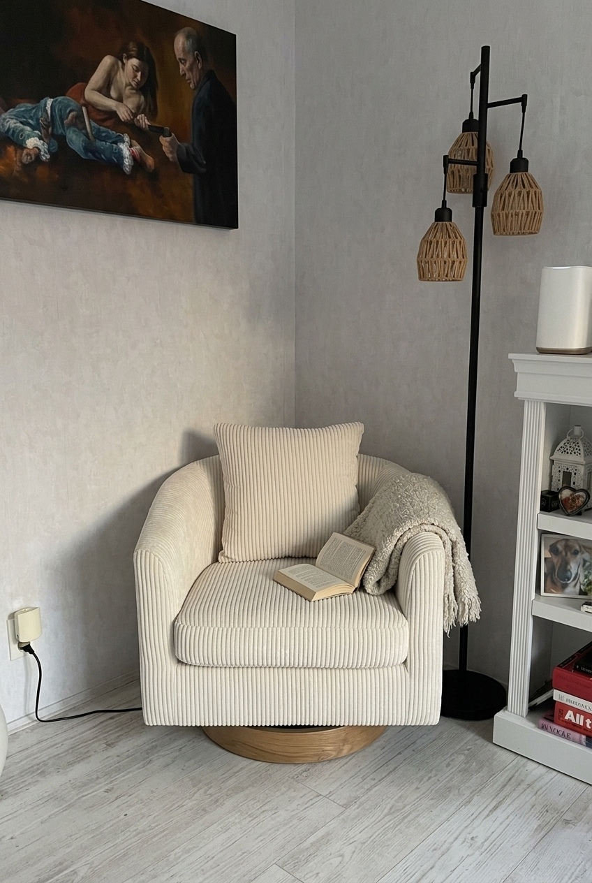 How to Style the Corduroy Swivel Barrel Accent Chair Ideas: Design Tips & Palette Ideas