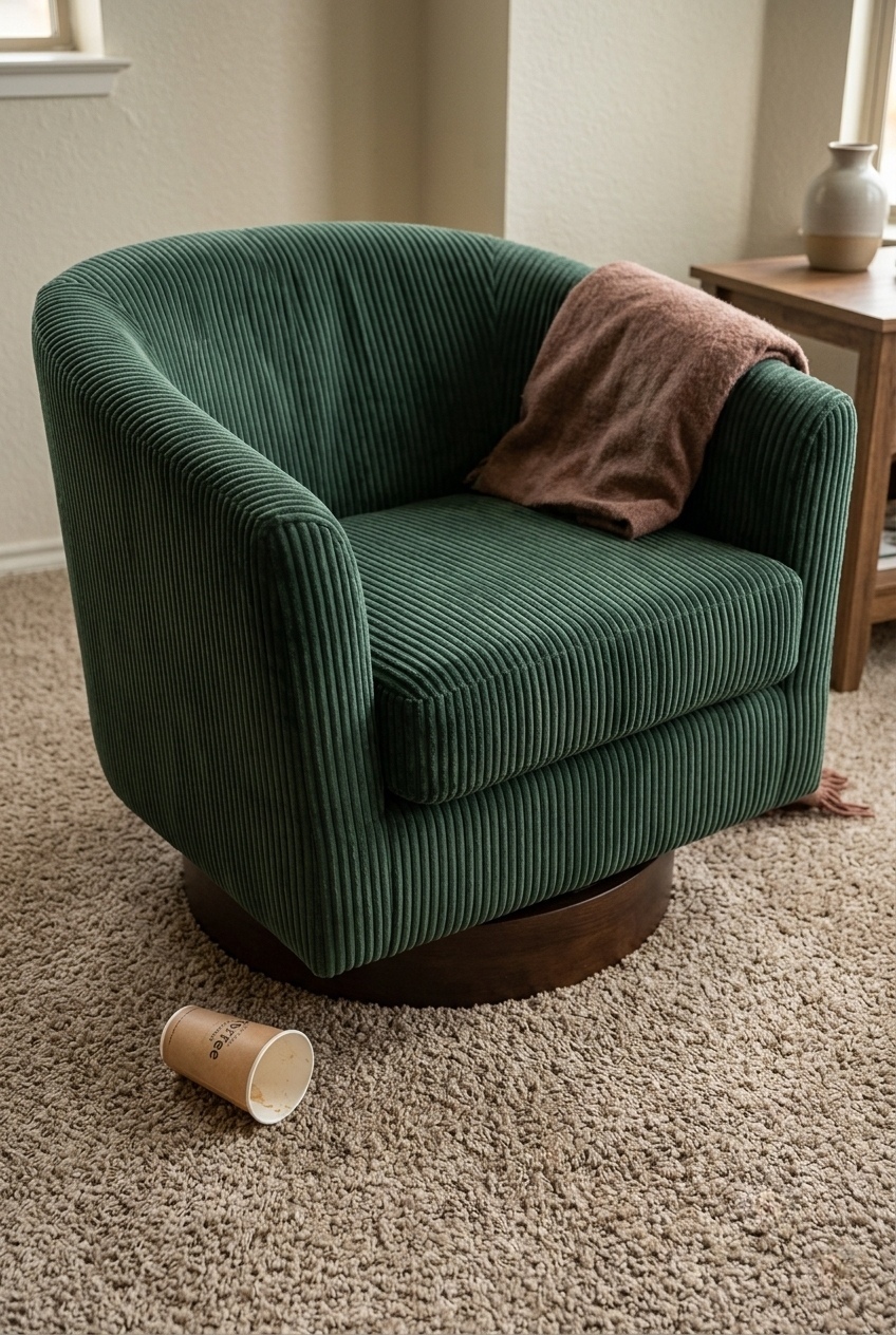 How to Style the Corduroy Swivel Barrel Accent Chair Ideas: Design Tips & Palette Ideas