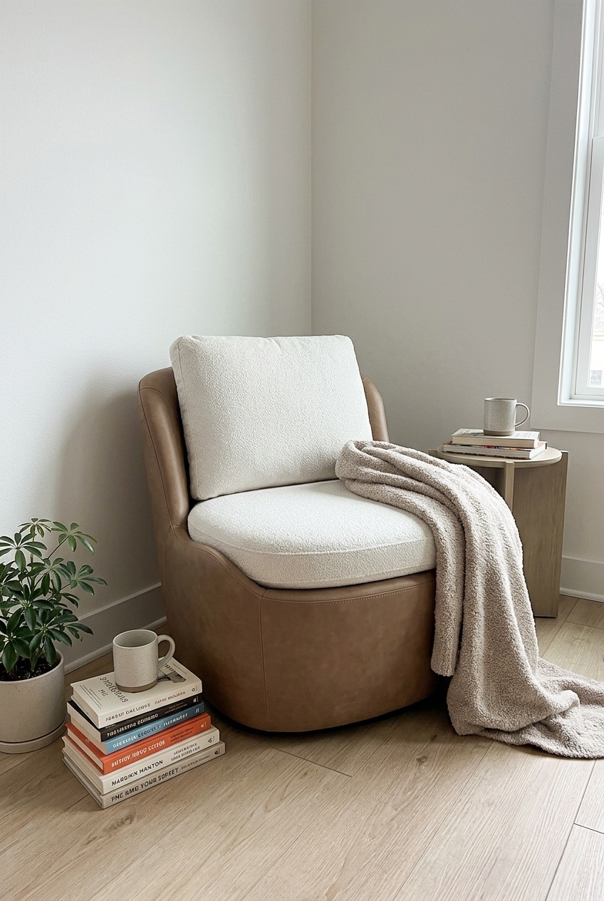 How to Style the Taupe Armless Swivel Accent Chair Idea: Design Tips & Palette Ideas