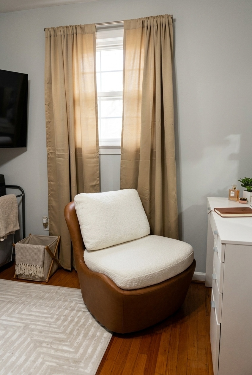 How to Style the Taupe Armless Swivel Accent Chair Idea: Design Tips & Palette Ideas