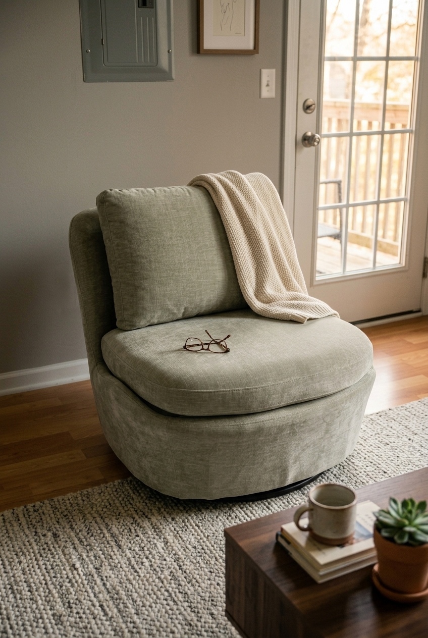How to Style the Taupe Armless Swivel Accent Chair Idea: Design Tips & Palette Ideas