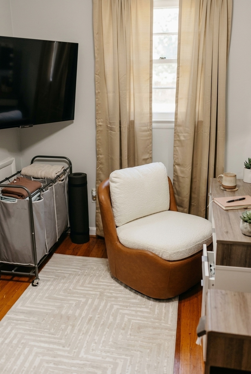 How to Style the Taupe Armless Swivel Accent Chair Idea: Design Tips & Palette Ideas