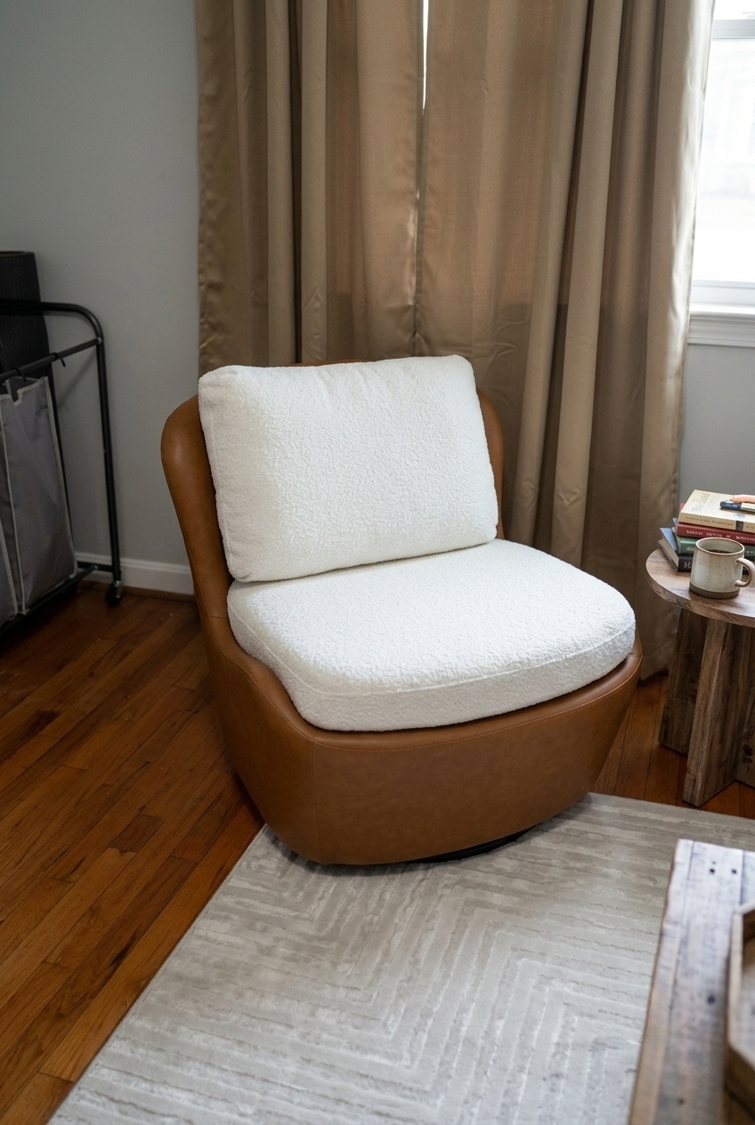 How to Style the Taupe Armless Swivel Accent Chair Idea: Design Tips & Palette Ideas