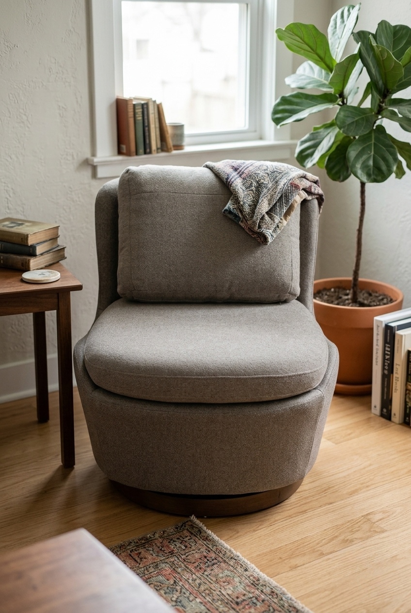 How to Style the Taupe Armless Swivel Accent Chair Idea: Design Tips & Palette Ideas