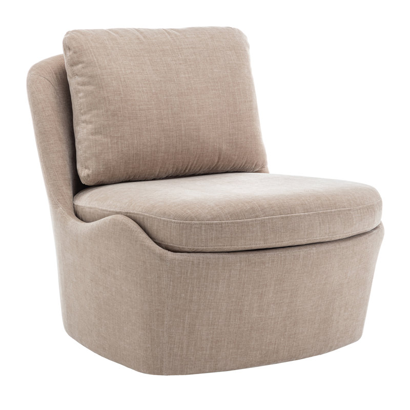 Ebern Designs Oliver Armless Swivel Chair Taupe W113509342