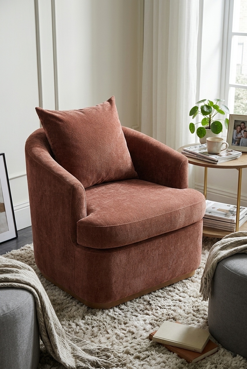How to Style the Modern Chenille Swivel Accent Chair: Design Tips & Palette Ideas