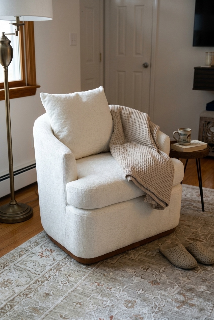 How to Style the Modern Chenille Swivel Accent Chair: Design Tips & Palette Ideas