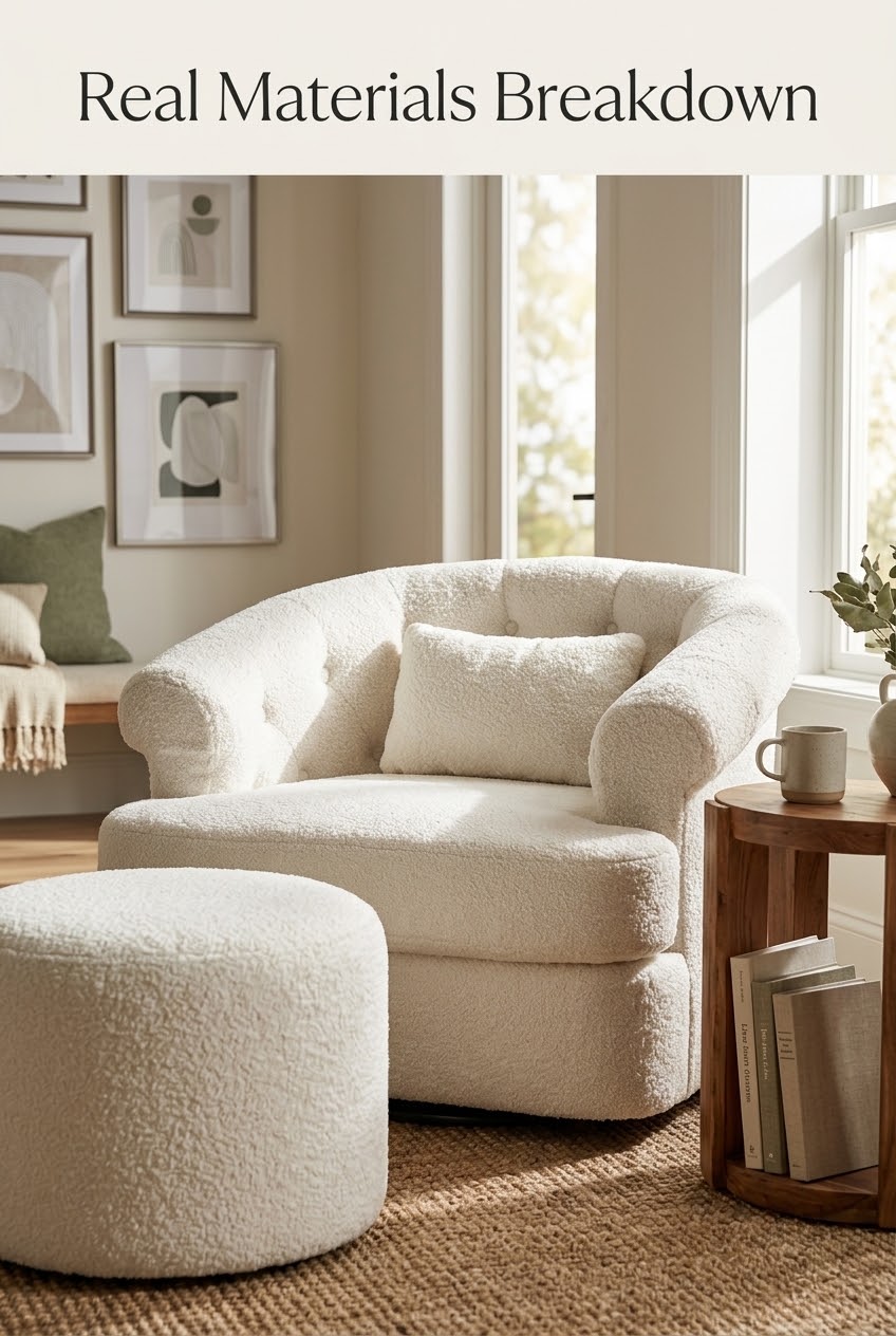 The Art of the Bedroom Nook: Styling a Sculptural Blue Barrel Chair and Ottoman