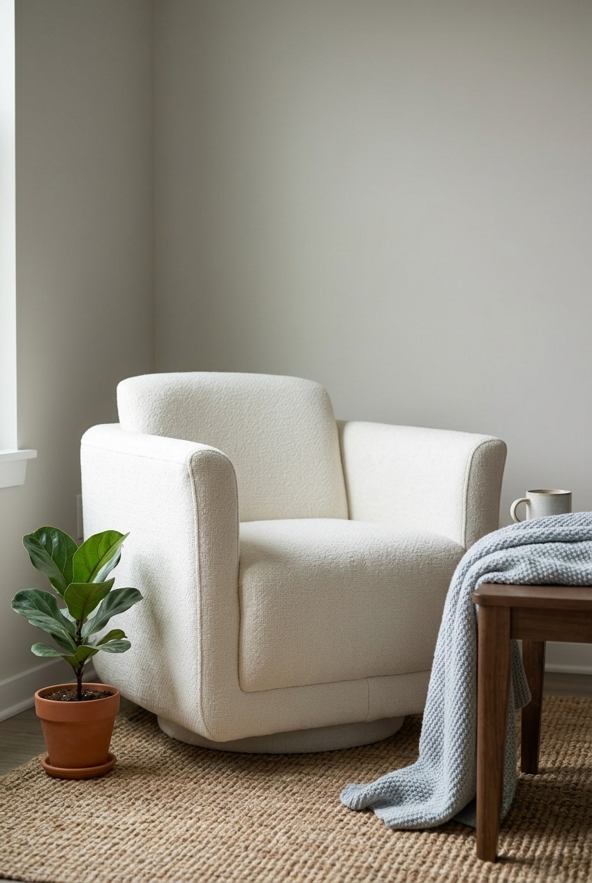 How to Style the Upholstered Swivel Barrel Accent Chair: Design Tips & Palette Ideas