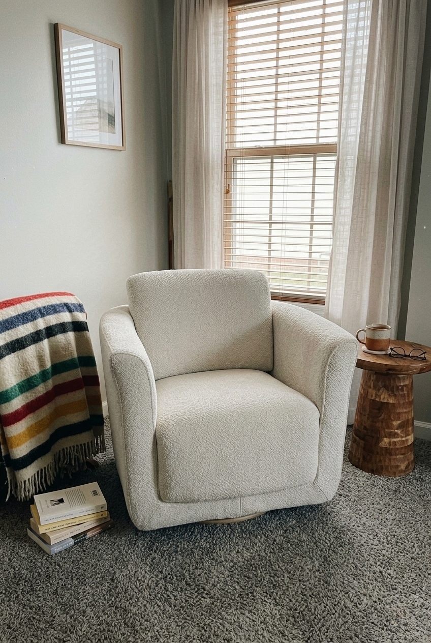 How to Style the Upholstered Swivel Barrel Accent Chair: Design Tips & Palette Ideas