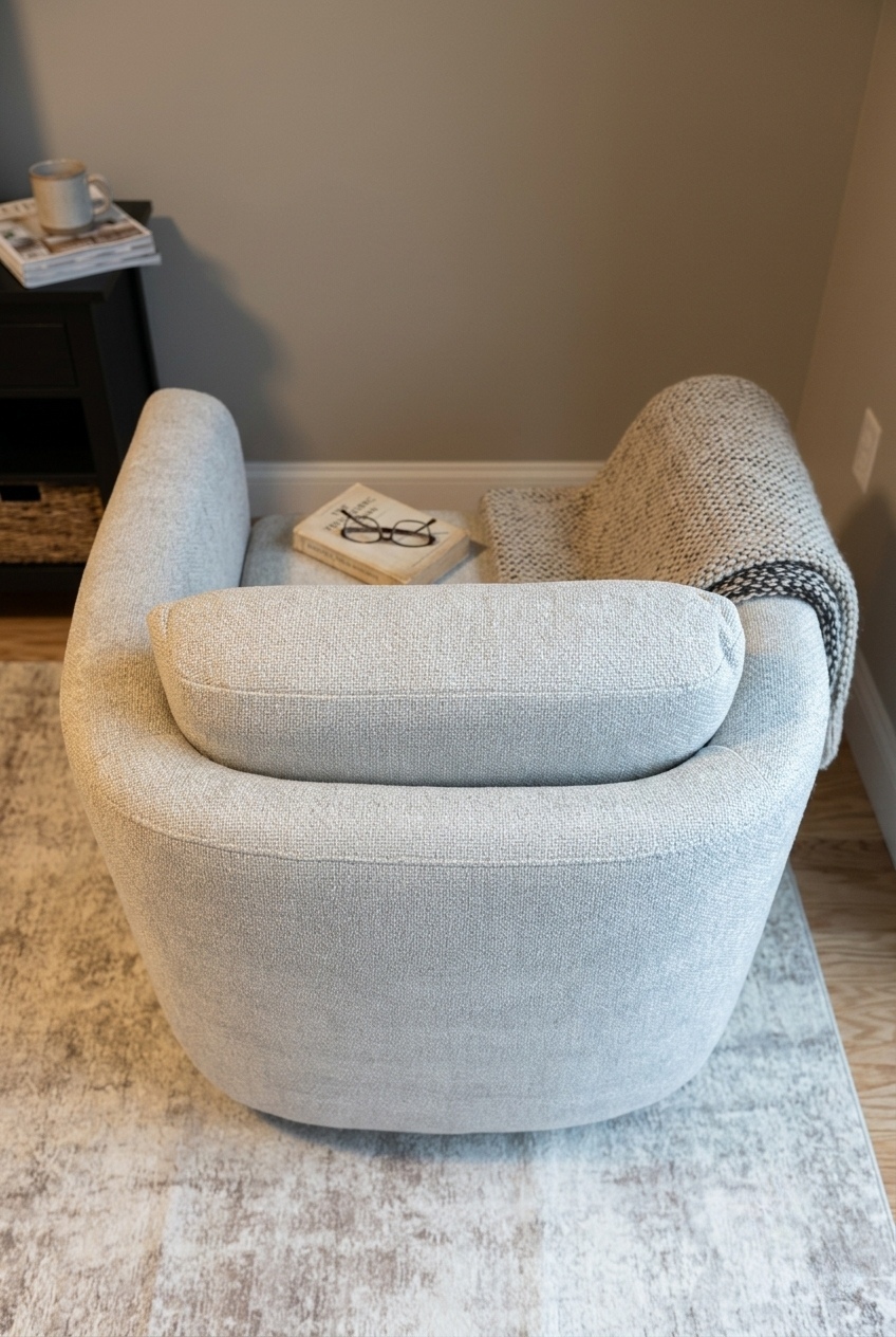 How to Style the Upholstered Swivel Barrel Accent Chair: Design Tips & Palette Ideas