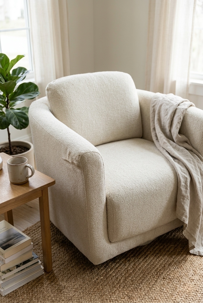 How to Style the Upholstered Swivel Barrel Accent Chair: Design Tips & Palette Ideas