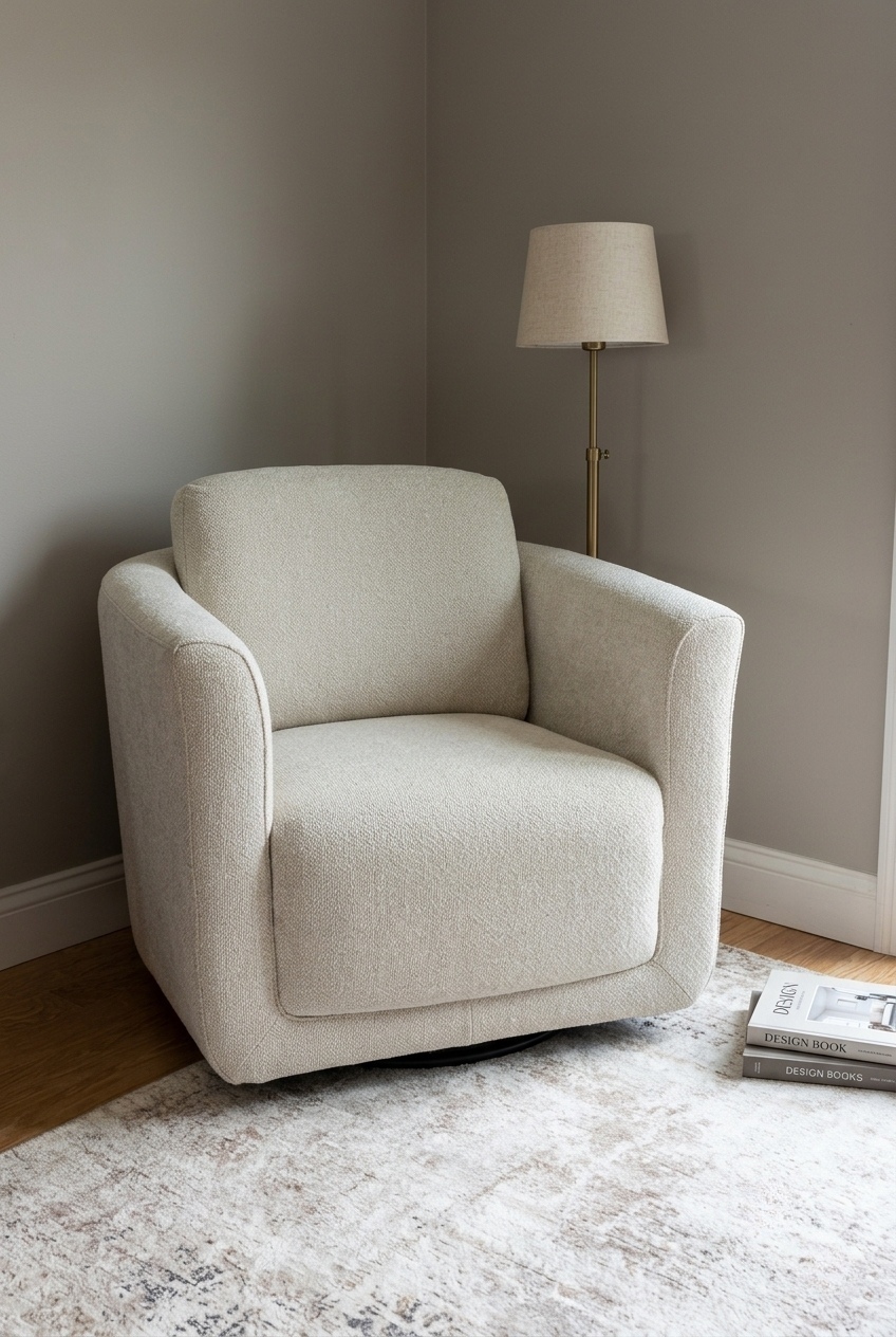How to Style the Upholstered Swivel Barrel Accent Chair: Design Tips & Palette Ideas