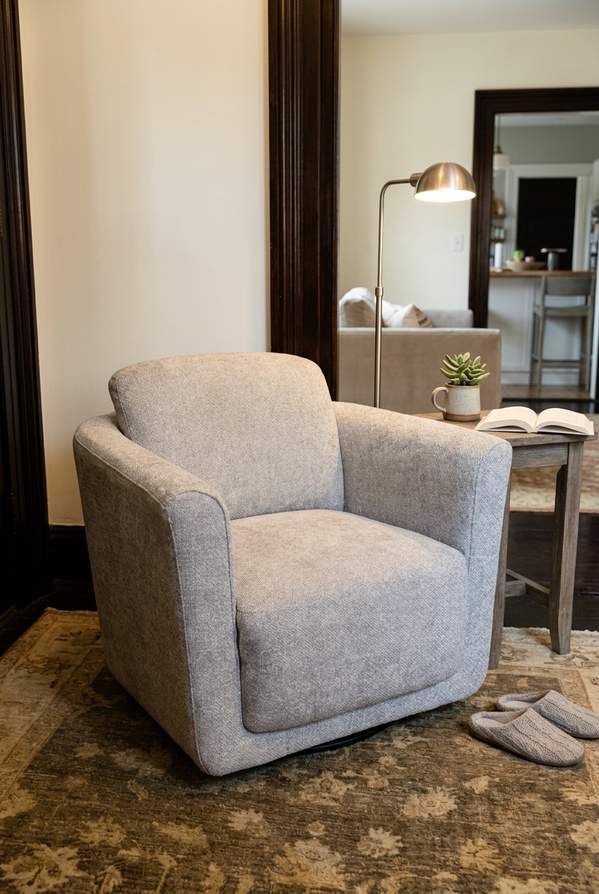 How to Style the Upholstered Swivel Barrel Accent Chair: Design Tips & Palette Ideas