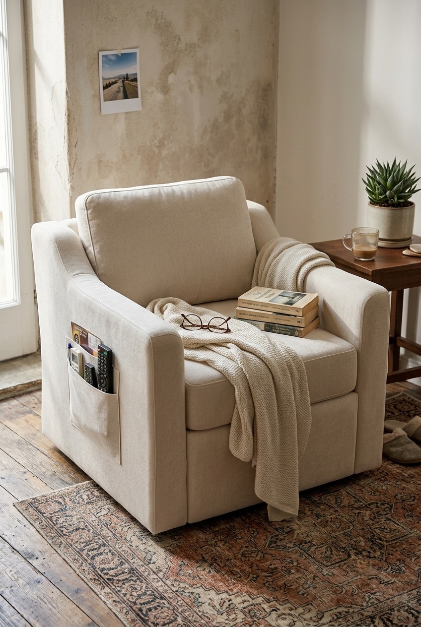 How to Style the Beige Swivel Chair For Your Living Room: Design Tips & Palette Ideas