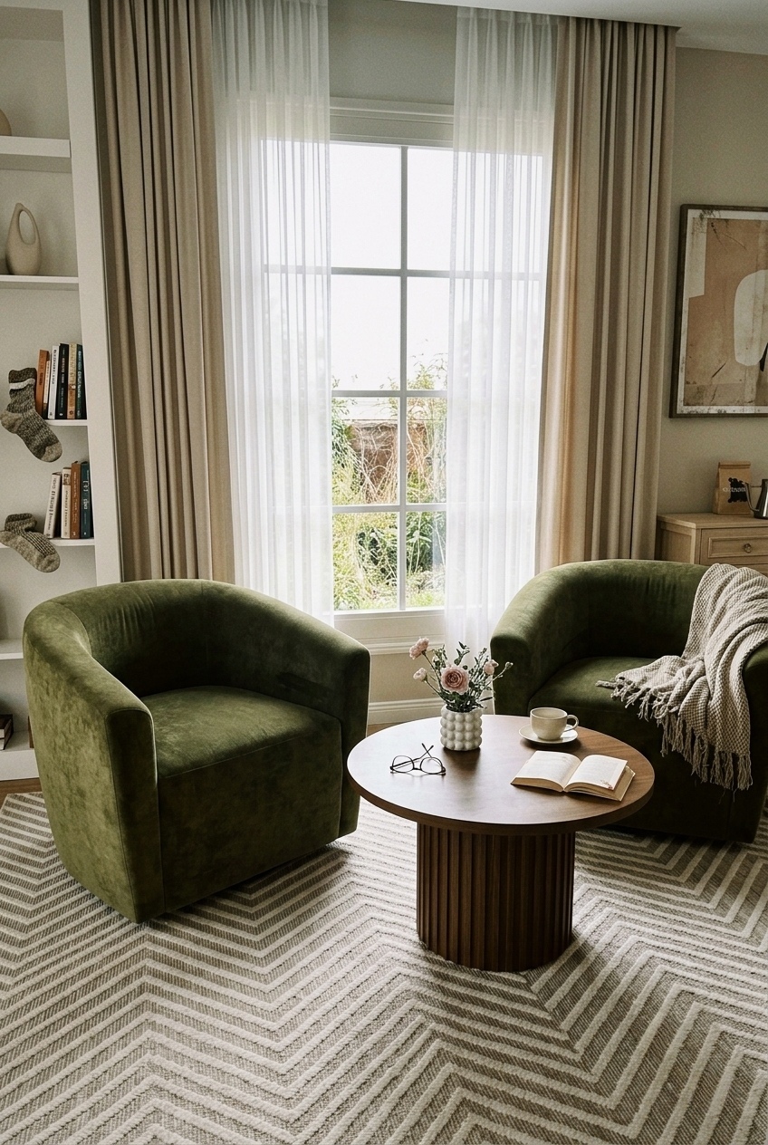 How to Style the Modern Swivel Barrel Accent Chair Living Room: Design Tips & Palette Ideas