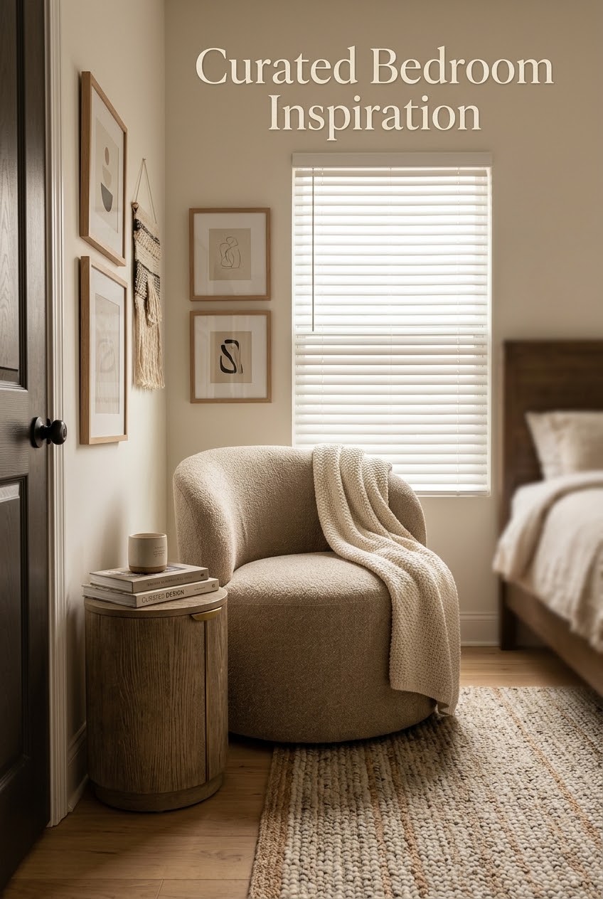 Curved Comfort: How to Style a Cozy Bedroom Reading Nook with Bouclé