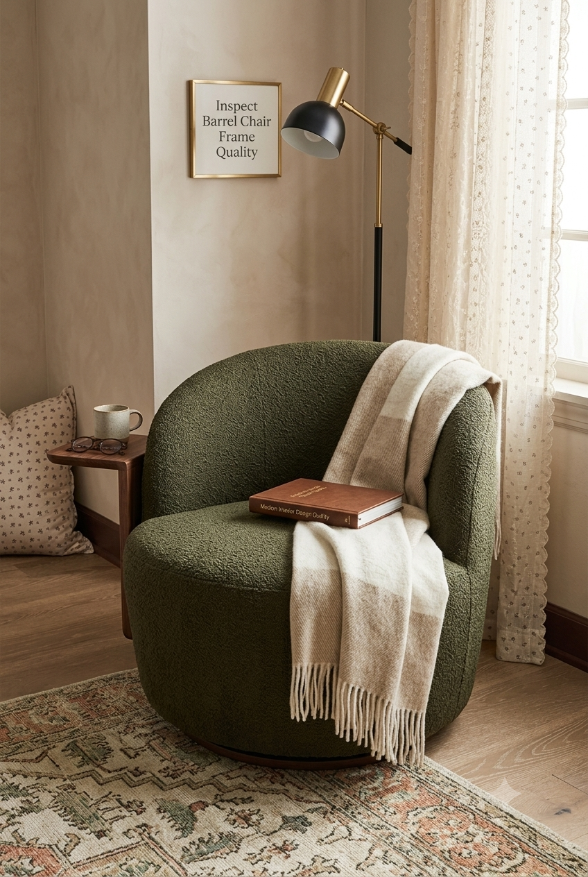 Curved Comfort: How to Style a Cozy Bedroom Reading Nook with Bouclé