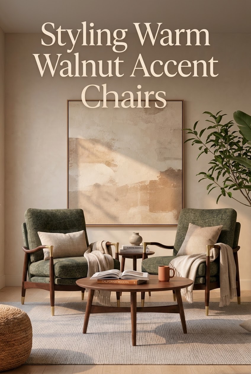 The Art of the Bedroom Nook: Styling Warm Walnut Accent Chairs with Mid-Century Precision
